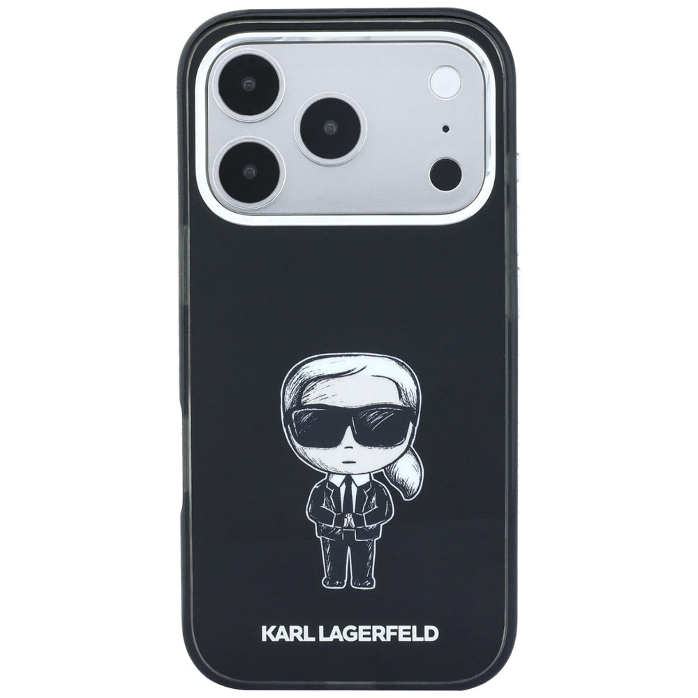 MagSafe Case for Apple iPhone 18 Pro Max / 17 Pro Max, Karl Lagerfeld, HC IML Ikonik Sketch Print, Black