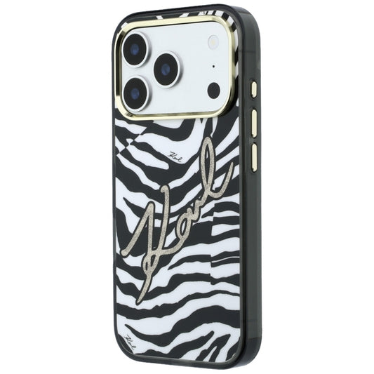 MagSafe Case for Apple iPhone 18 Pro Max / 17 Pro Max, Karl Lagerfeld, HC IML Signature Zebra Glitter Gold, Black