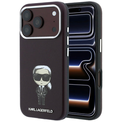 MagSafe Case for Apple iPhone 18 Pro Max / 17 Pro Max, Karl Lagerfeld, HC SW Ikonik, Burgundy