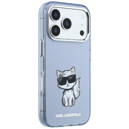 MagSafe Case for Apple iPhone 18 Pro Max / 17 Pro Max, Karl Lagerfeld, IML Choupette Body Sketch Print, Blue