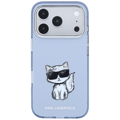 MagSafe Case for Apple iPhone 18 Pro Max / 17 Pro Max, Karl Lagerfeld, IML Choupette Body Sketch Print, Blue