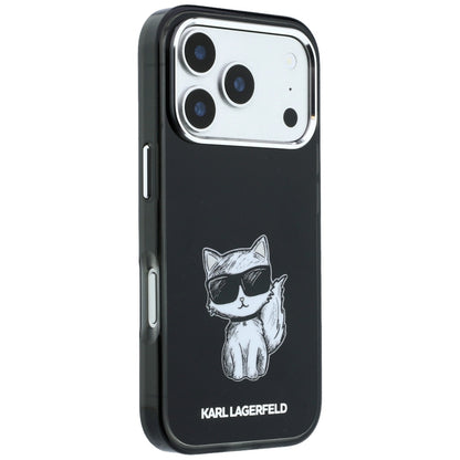 MagSafe Case for Apple iPhone 18 Pro Max / 17 Pro Max, Karl Lagerfeld, IML Choupette Body Sketch Print, Black