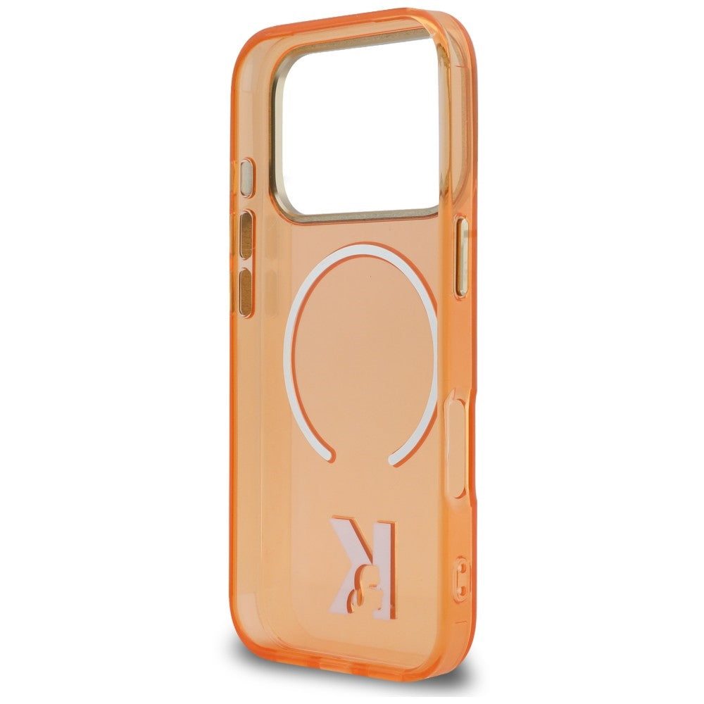 MagSafe Case for Apple iPhone 18 Pro Max / 17 Pro Max, Karl Lagerfeld, IML Karl Head Logo, Orange