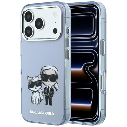 MagSafe Case for Apple iPhone 18 Pro Max / 17 Pro Max, Karl Lagerfeld, IML KC Bodies Sketch Print, Blue