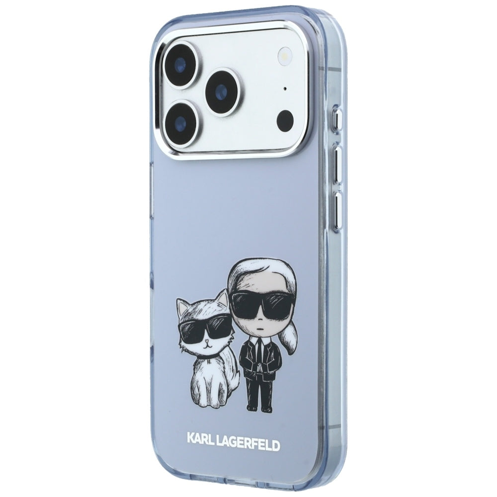 MagSafe Case for Apple iPhone 18 Pro Max / 17 Pro Max, Karl Lagerfeld, IML KC Bodies Sketch Print, Blue