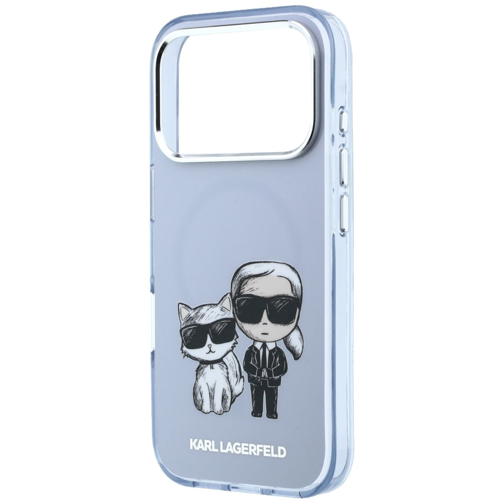 MagSafe Case for Apple iPhone 18 Pro Max / 17 Pro Max, Karl Lagerfeld, IML KC Bodies Sketch Print, Blue