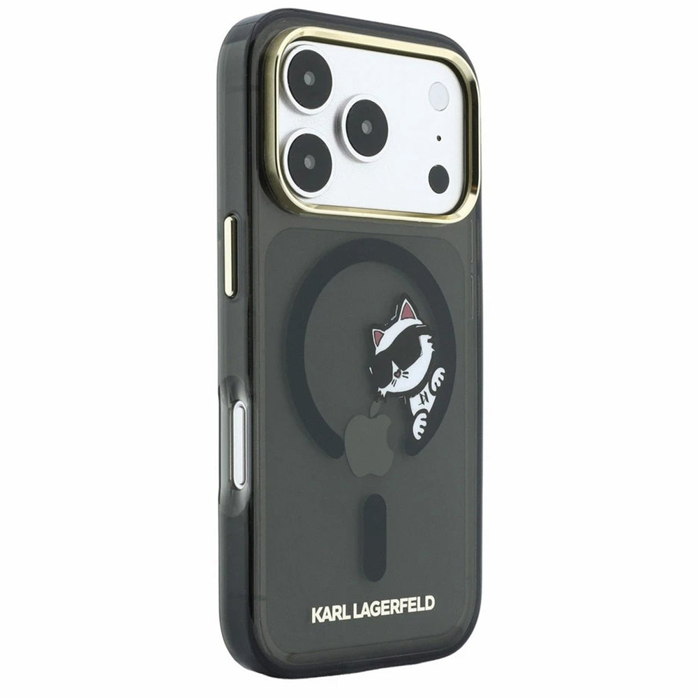 MagSafe Case for Apple iPhone 18 Pro Max / 17 Pro Max, Karl Lagerfeld, IML Peekaboo Print and Metal Frame, Black
