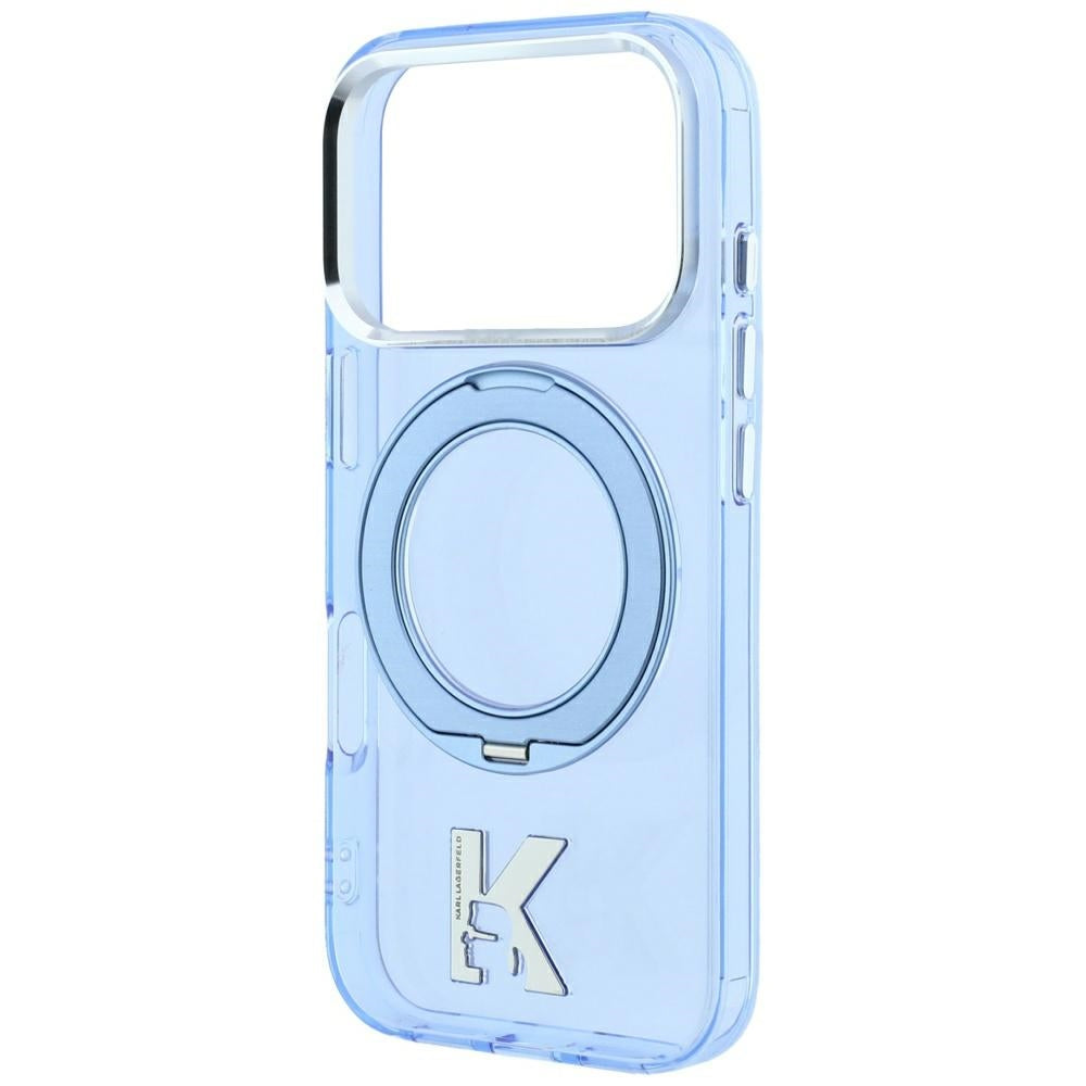 MagSafe Case for Apple iPhone 18 Pro Max / 17 Pro Max, Karl Lagerfeld, IML Ring Stand Kameo Metal, Blue
