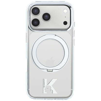 MagSafe Case for Apple iPhone 18 Pro Max / 17 Pro Max, Karl Lagerfeld, IML Ring Stand Kameo Metal, Transparent