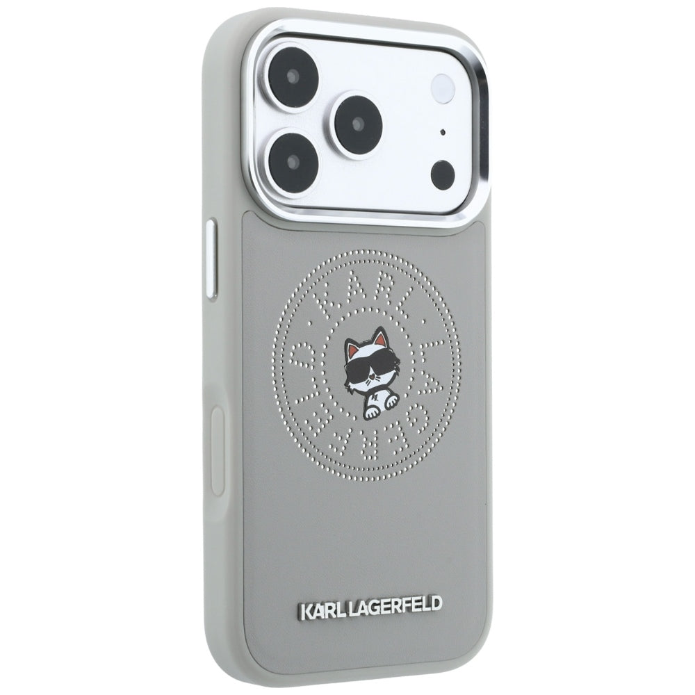MagSafe Case for Apple iPhone 18 Pro Max / 17 Pro Max, Karl Lagerfeld, Point and Choupette Sketch, Gray