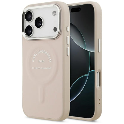 MagSafe Case for Apple iPhone 18 Pro Max / 17 Pro Max, Karl Lagerfeld, Ring Karl RSG Logo, Pink