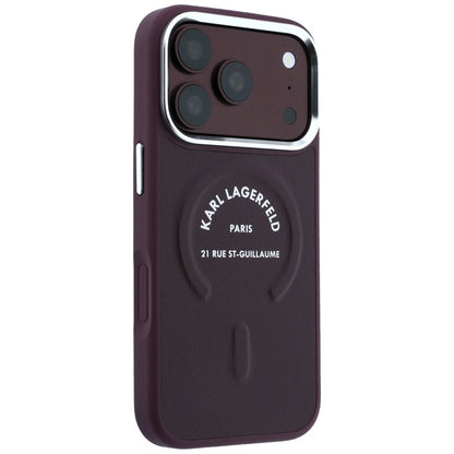 MagSafe Case for Apple iPhone 18 Pro Max / 17 Pro Max, Karl Lagerfeld, Ring Karl RSG Logo, Burgundy