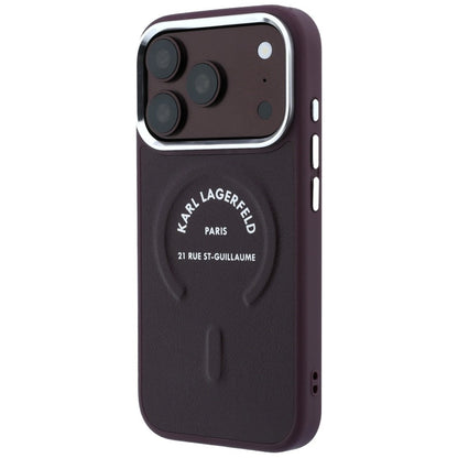 MagSafe Case for Apple iPhone 18 Pro Max / 17 Pro Max, Karl Lagerfeld, Ring Karl RSG Logo, Burgundy