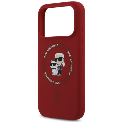 MagSafe Case for Apple iPhone 18 Pro Max / 17 Pro Max, Karl Lagerfeld, Silicone Ring Karl & Choupette, Pink