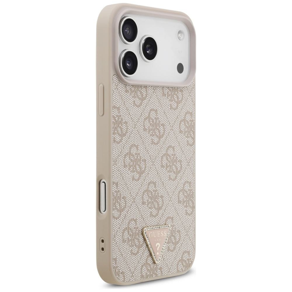 MagSafe Case for Apple iPhone 18 Pro Max, Guess, 4G Triangle Strass, Pink