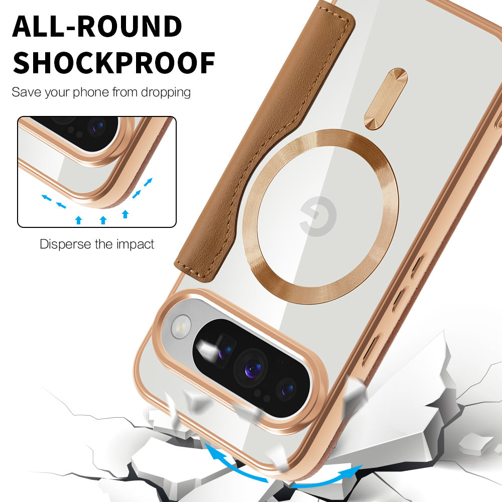 MagSafe Case for Google Pixel 10 Pro / 10, Techsuit, SmartMag Book, Brown