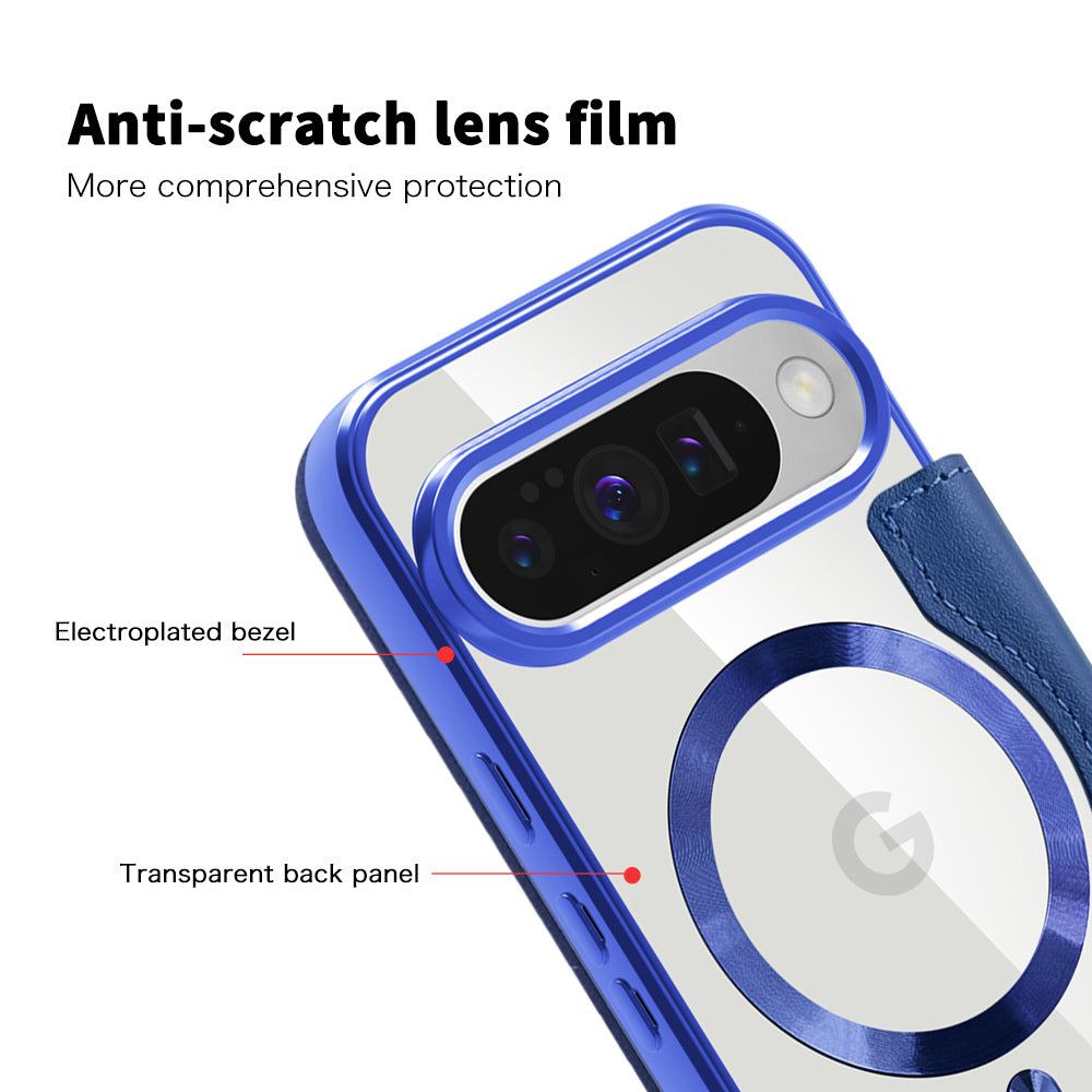 MagSafe Case for Google Pixel 10 Pro XL, Techsuit, SmartMag Book, Blue