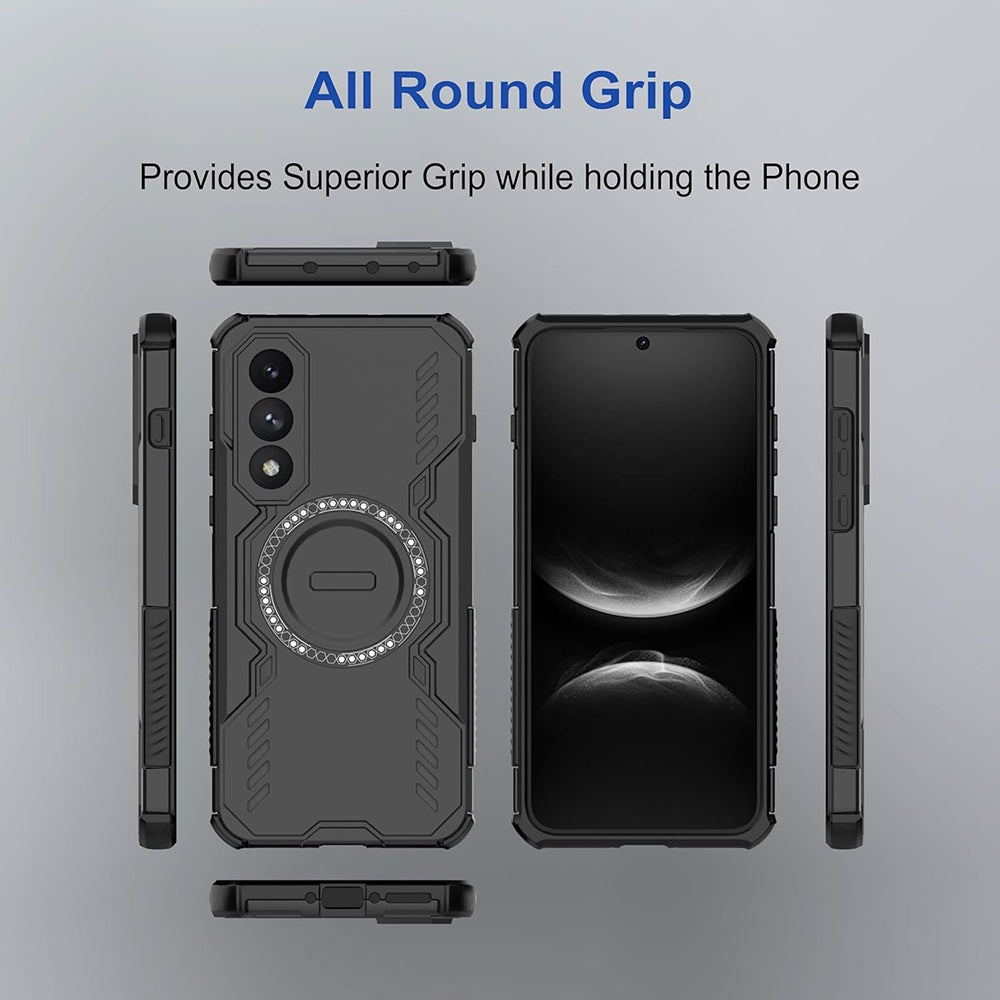 MagSafe Case for Honor 600 Pro, Techsuit, ArmorMag, Black