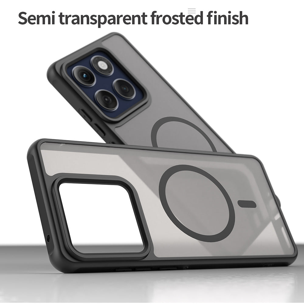 MagSafe Case for Motorola Edge 60 Pro, Techsuit, HaloFrost II (Big Lens Hole), Black