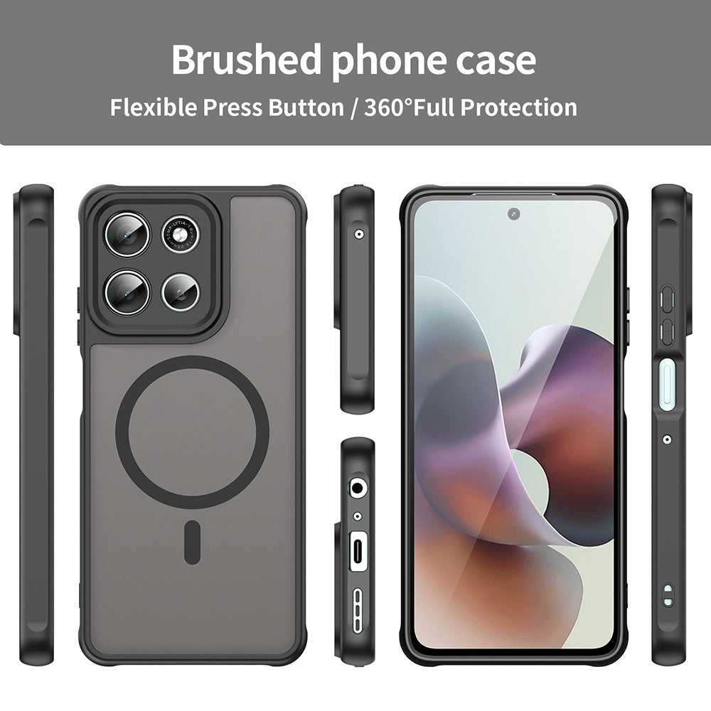 MagSafe Case for Motorola Moto G56, Techsuit, HaloFrost II, Black