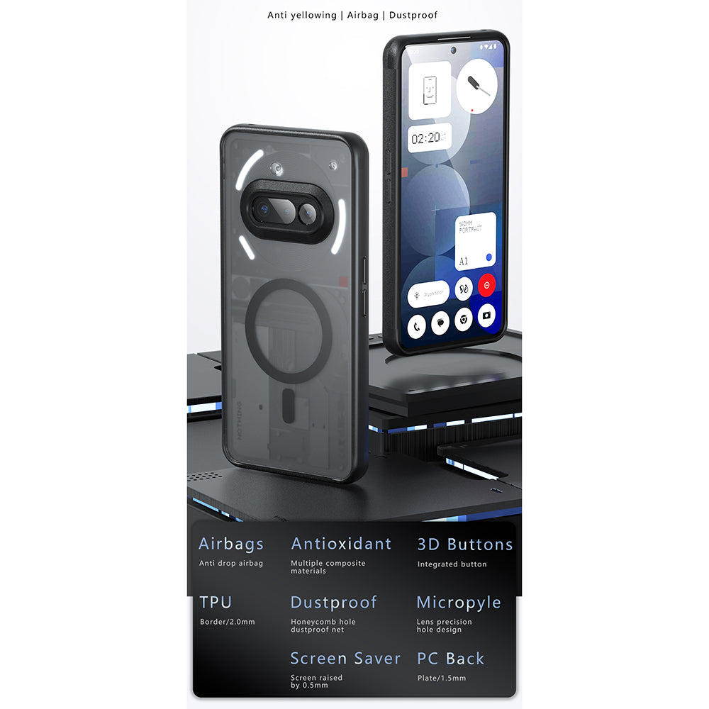 MagSafe Case for Nothing Phone (3a), Techsuit, PureFrost, Black