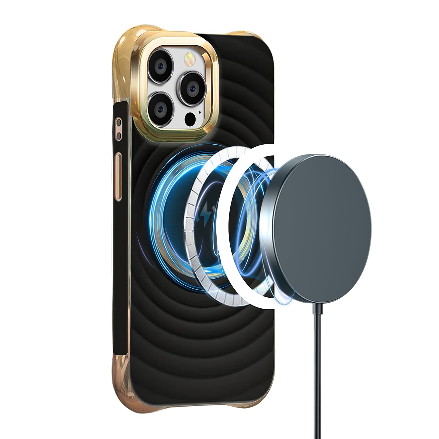 MagSafe Case for Samsung Galaxy S23 FE S711, OEM, Circle Glam, Black
