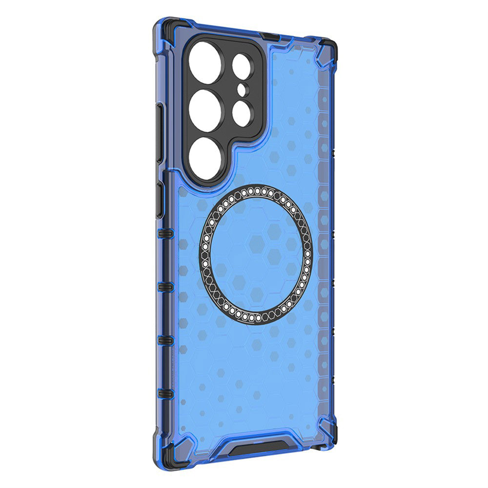 MagSafe Case for Samsung Galaxy S24 Ultra S928, Techsuit, HoneyComb Shield, Blue