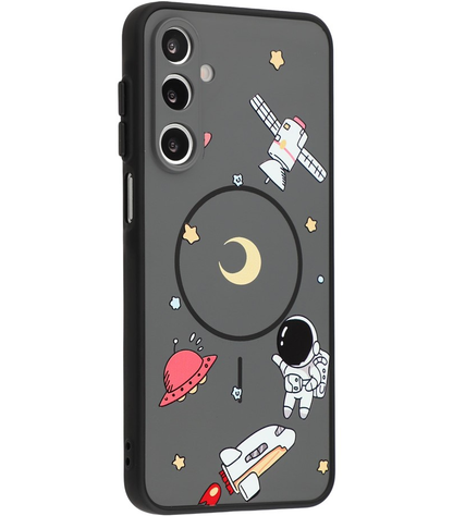 MagSafe Case for Samsung Galaxy S26 Ultra S948, OEM, Cartoon Astronaut, Gray