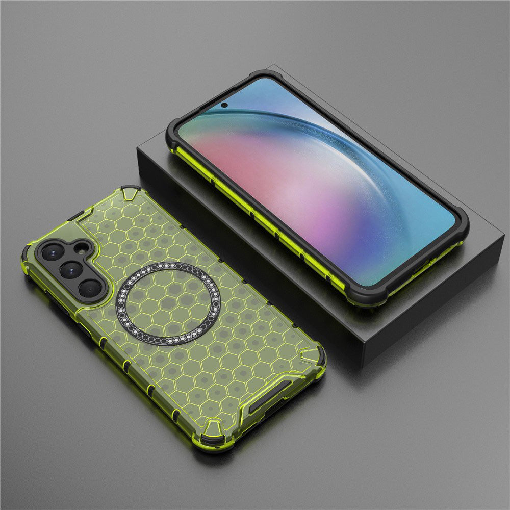 MagSafe Case for Samsung Galaxy S25 S931, Techsuit, HoneyComb Shield, Green