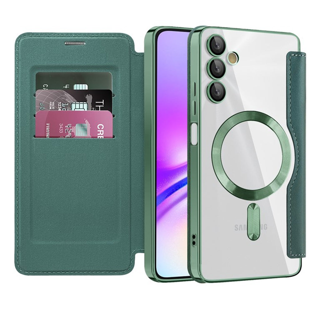 MagSafe Case for Samsung Galaxy A05s A057, Techsuit, SmartMag Book, Green