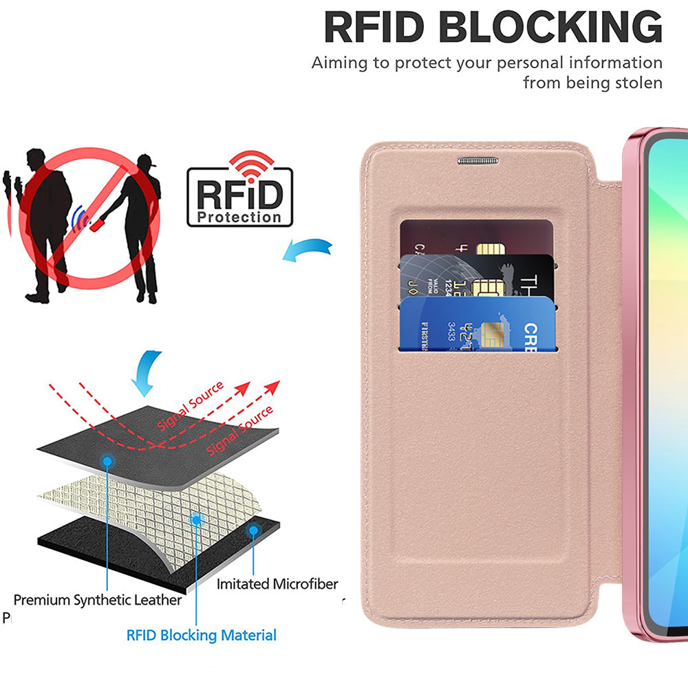 MagSafe Case for Samsung Galaxy A06 A065, Techsuit, SmartMag Book, Pink