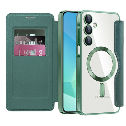 MagSafe Case for Samsung Galaxy A16 5G A166 / A16 4G A165, Techsuit, SmartMag Book, Green
