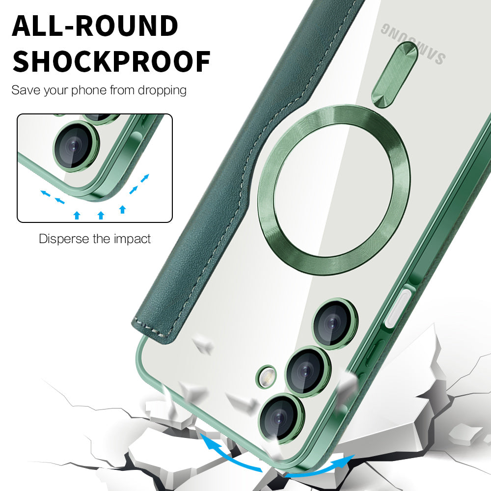 MagSafe Case for Samsung Galaxy A16 5G A166 / A16 4G A165, Techsuit, SmartMag Book, Green