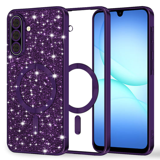 MagSafe Case for Samsung Galaxy A17 4G / A17 5G, Techsuit, Luxury Glitter, Dark Purple