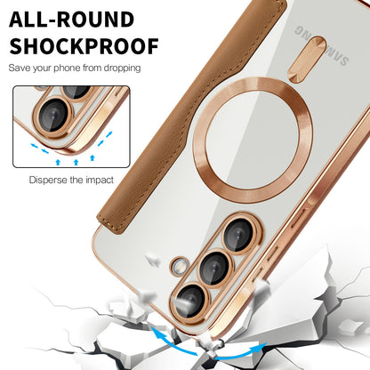 MagSafe Case for Samsung Galaxy A26 A266, Techsuit, SmartMag Book, Brown