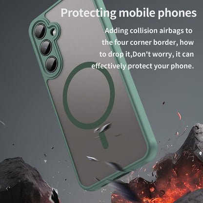 MagSafe Case for Samsung Galaxy A35 5G A356, Techsuit, HaloFrost II, Green