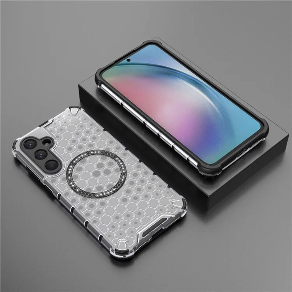 MagSafe Case for Samsung Galaxy A35 5G A356, Techsuit, HoneyComb Shield, White