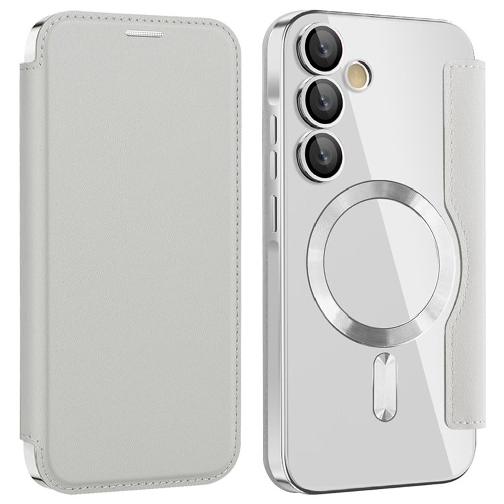 MagSafe Case for Samsung Galaxy A35 5G A356, Techsuit, SmartMag Book, Gray
