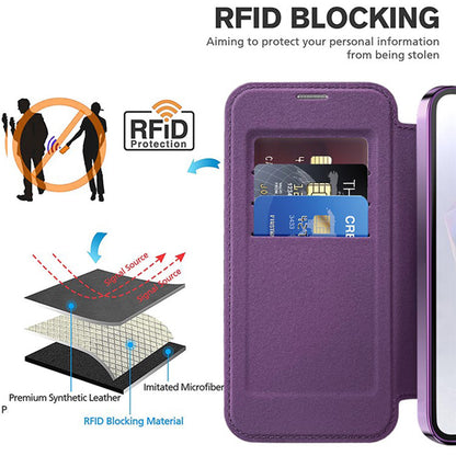 MagSafe Case for Samsung Galaxy A36 A366, Techsuit, SmartMag Book, Purple