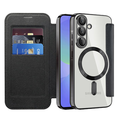 MagSafe Case for Samsung Galaxy A36 A366, Techsuit, SmartMag Book, Black
