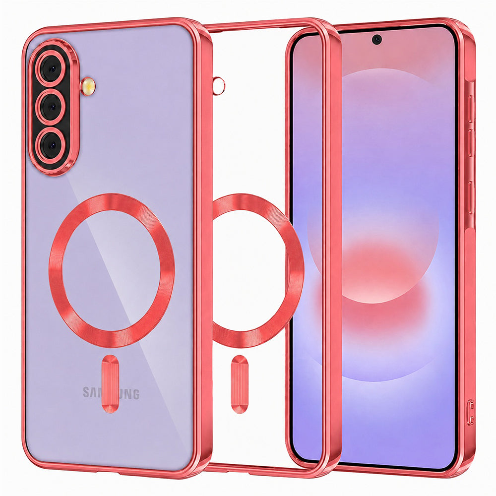 MagSafe Case for Samsung Galaxy A37 5G, Techsuit, Luxury Crystal, Red