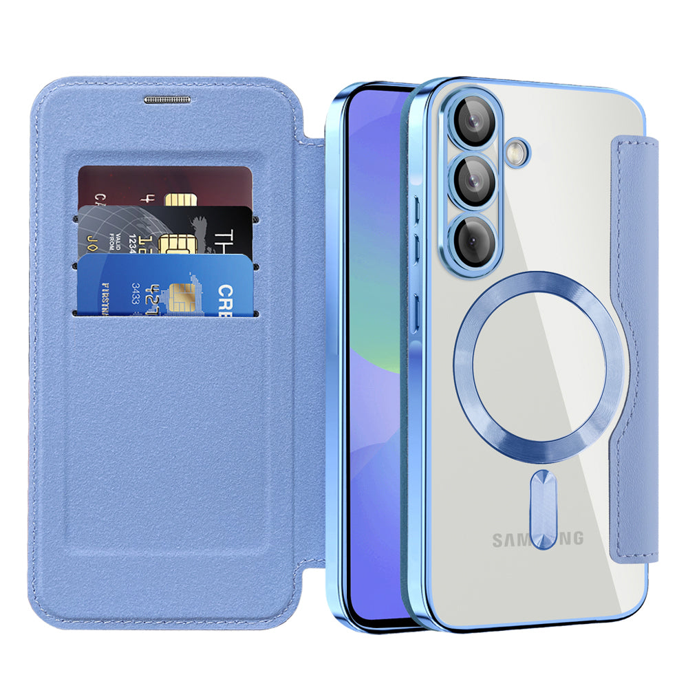 MagSafe Case for Samsung Galaxy A37 5G, Techsuit, SmartMag Book, Blue