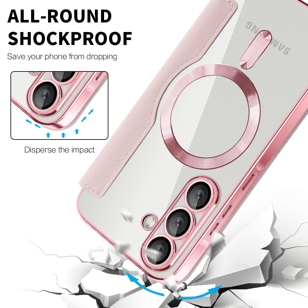 MagSafe Case for Samsung Galaxy A37 5G, Techsuit, SmartMag Book, Pink