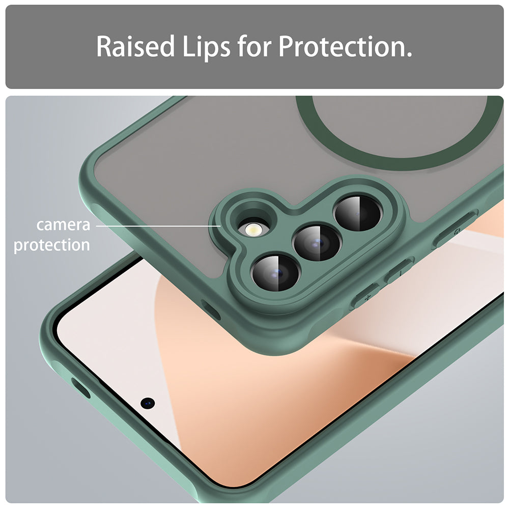 MagSafe Case for Samsung Galaxy A57 5G, Techsuit, HaloFrost II, Green