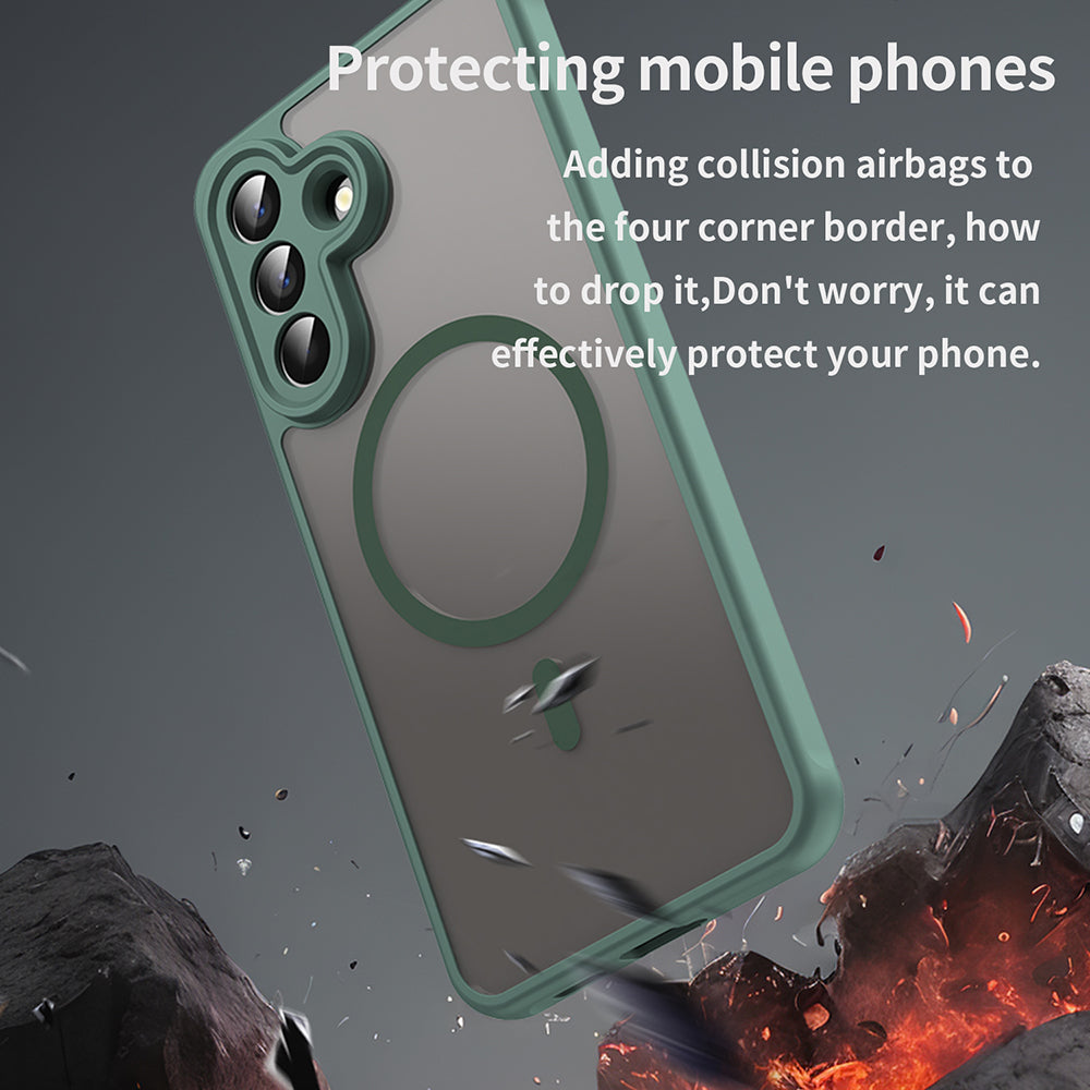 MagSafe Case for Samsung Galaxy A57 5G, Techsuit, HaloFrost II, Green