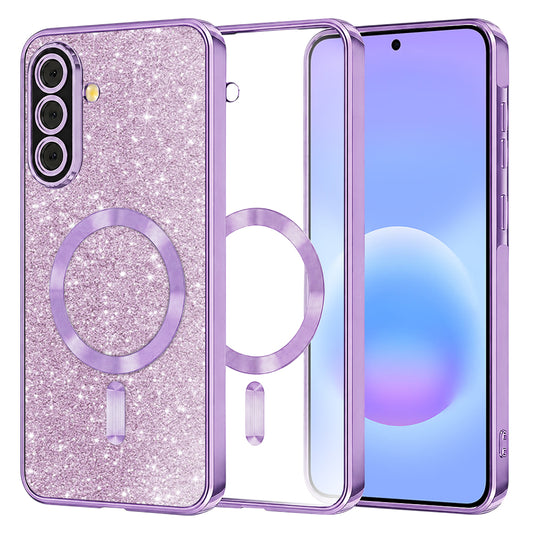 MagSafe Case for Samsung Galaxy A57 5G, Techsuit, Luxury Glitter, Light Purple