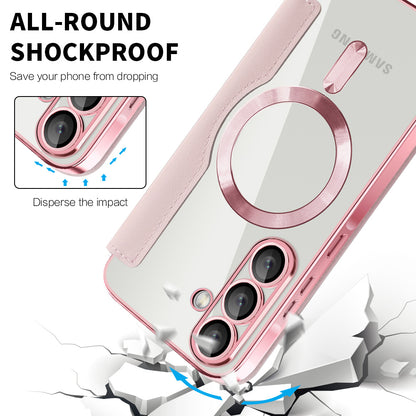MagSafe Case for Samsung Galaxy A57 5G, Techsuit, SmartMag Book, Pink