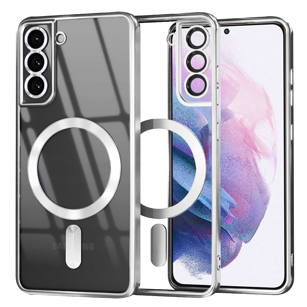 MagSafe Case for Samsung Galaxy S21+ 5G G996, Techsuit, Luxury Crystal, Silver