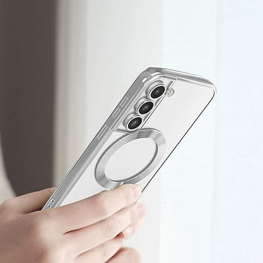MagSafe Case for Samsung Galaxy S22 5G S901, Techsuit, Luxury Crystal, Silver