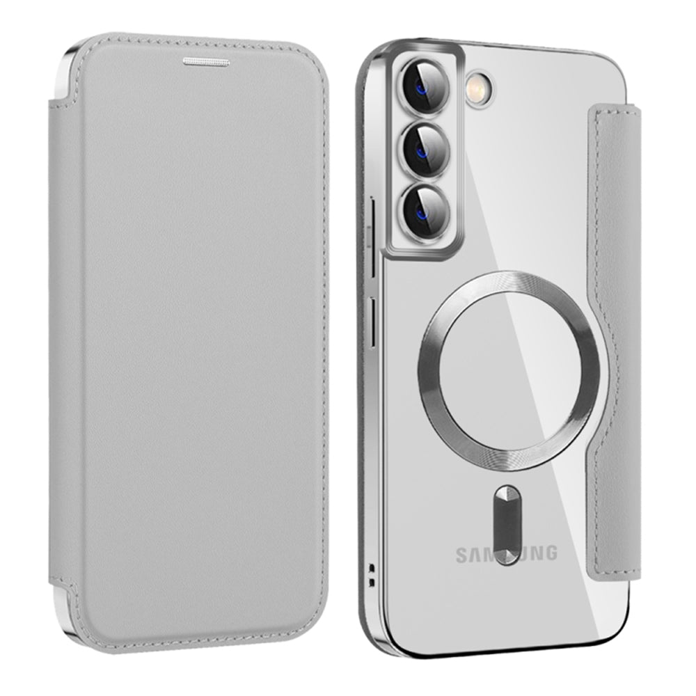 MagSafe Case for Samsung Galaxy S22+ 5G S906, Techsuit, SmartMag Book, Gray
